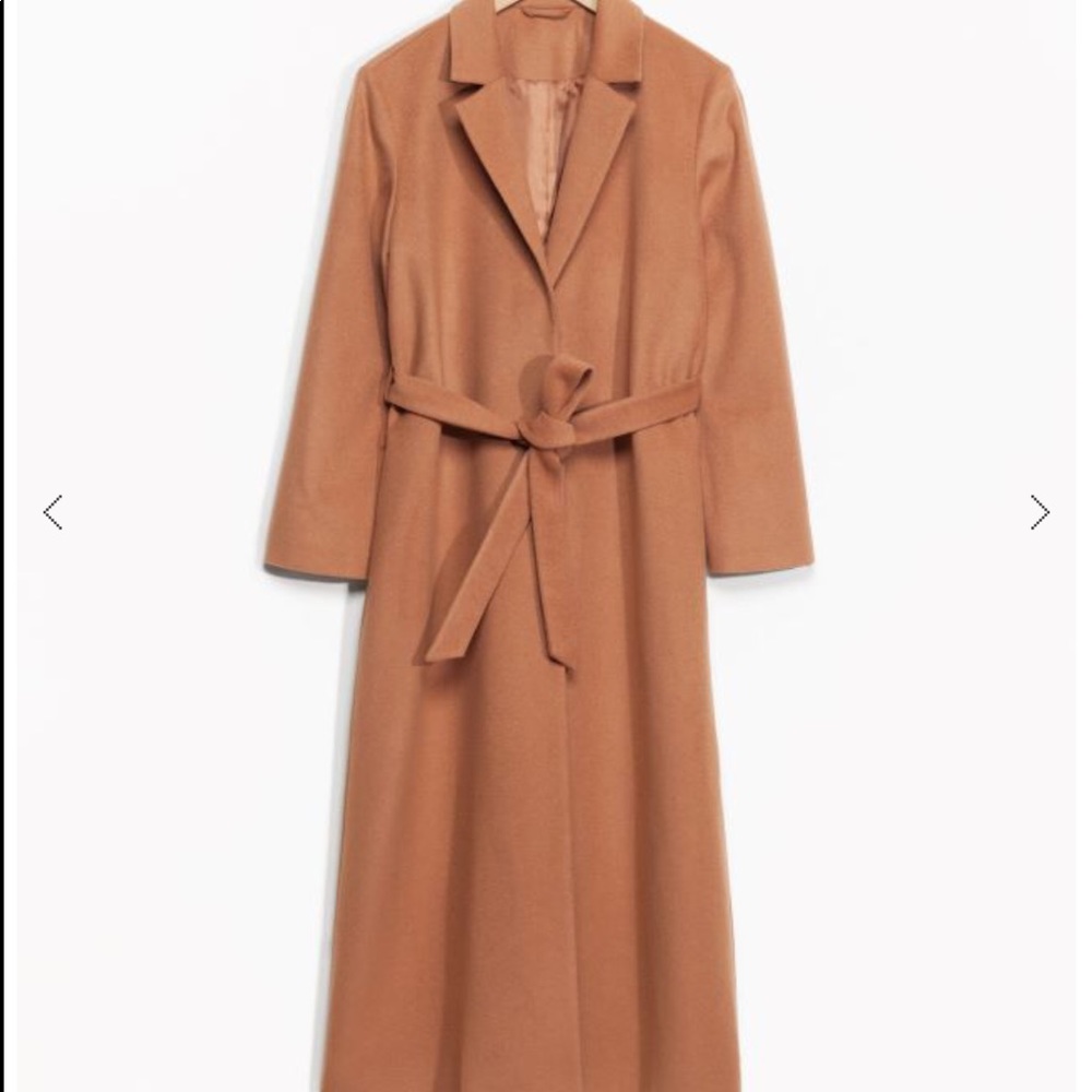 & Other Stories Long Wool Coat - Camel